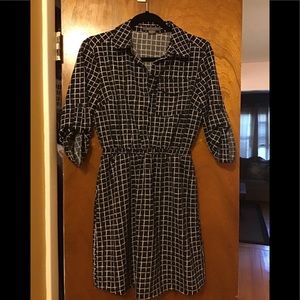 Suzy Shier collared button down  Elastic Waist Patterned Dress
